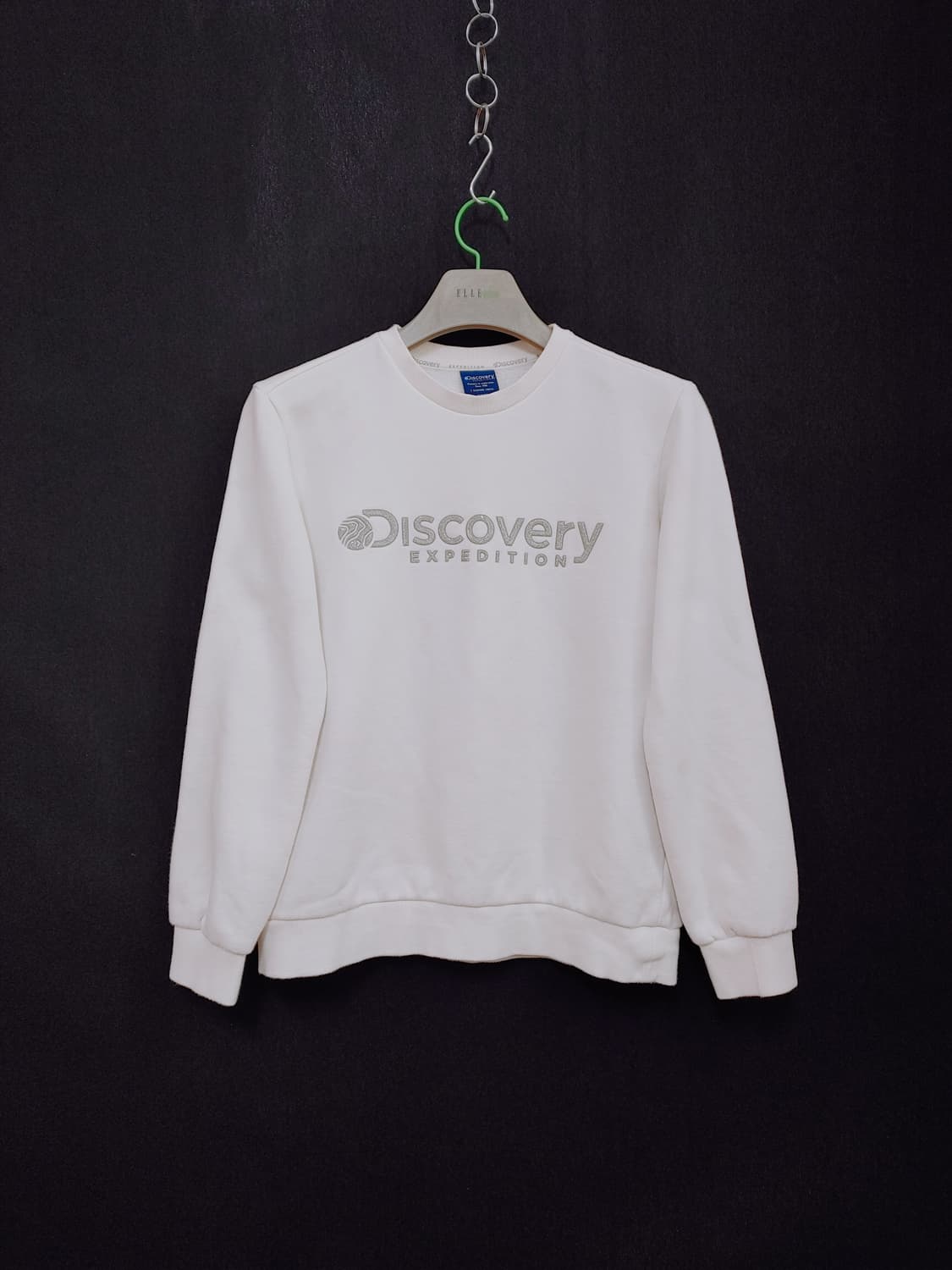 Discovery 디스커버리 안감기모 펄로고 화이트 맨투맨 상품이미지1