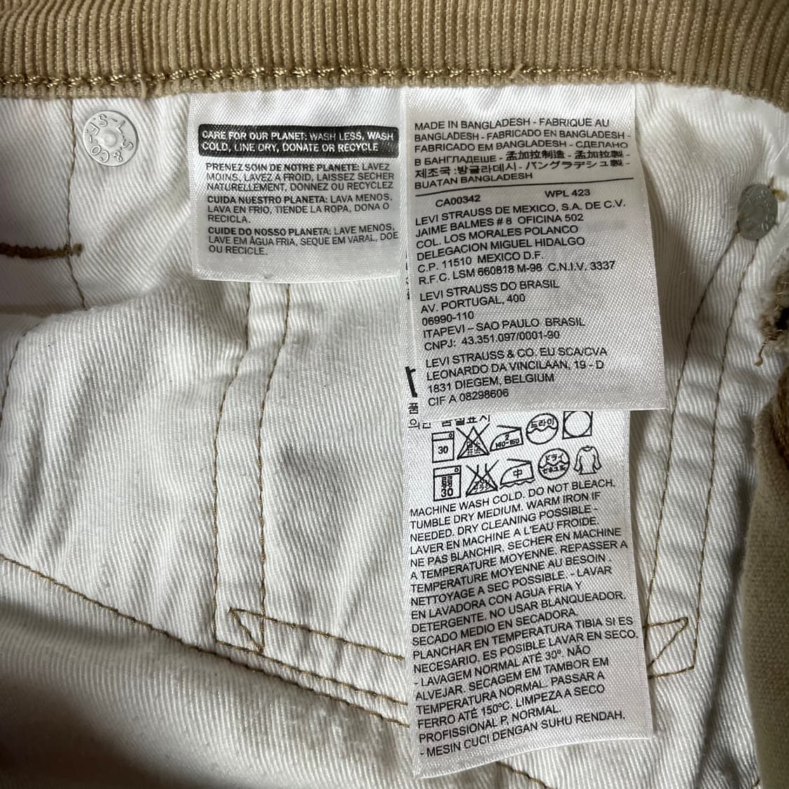 (34) 리바이스 511 화이트탭 베이지 코듀로이 팬츠 상품이미지4