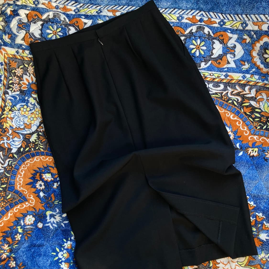 Japan made Enfold 엔폴드 울 블랙 H라인 펜슬 트임 스커트 상품이미지3