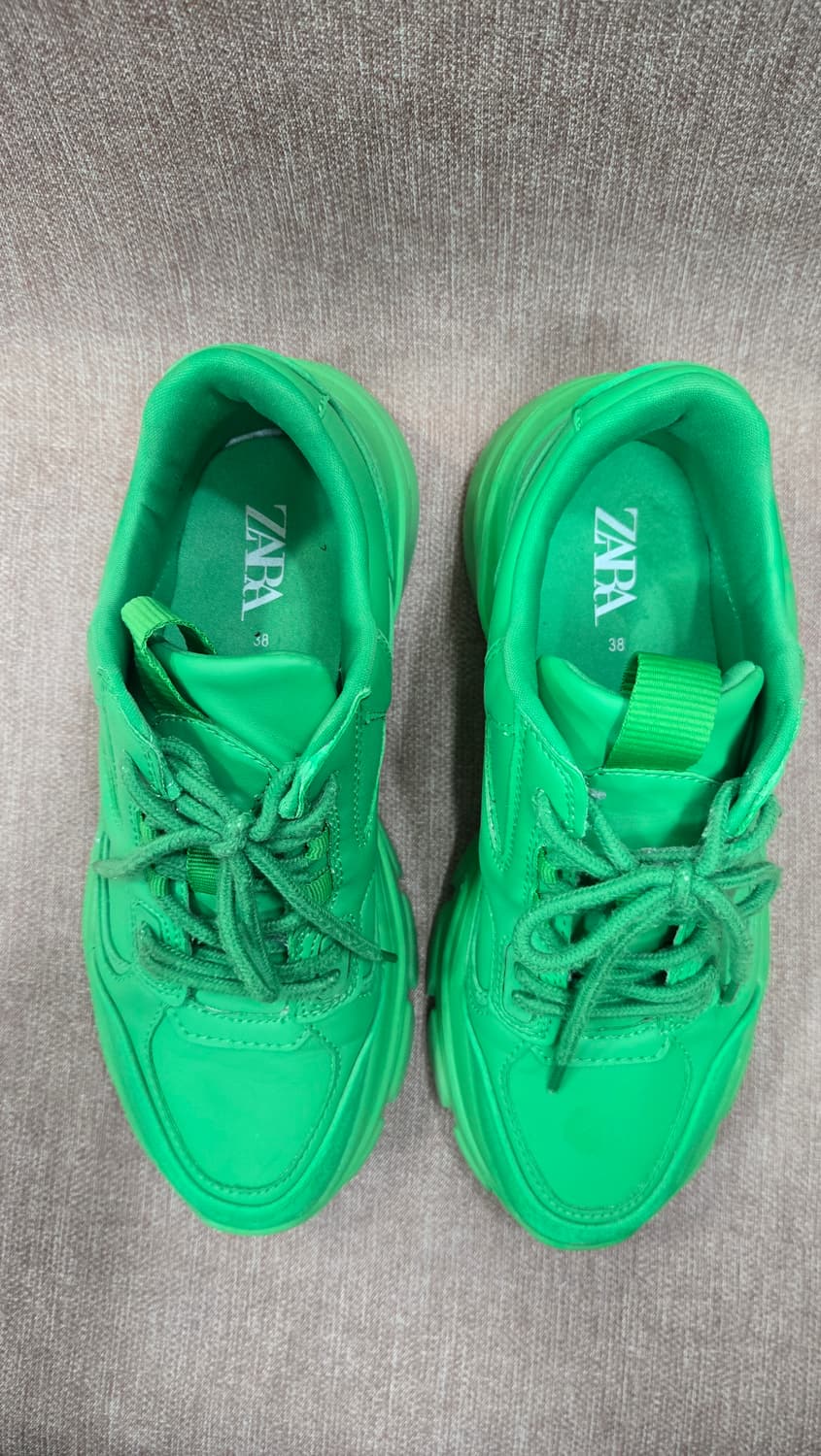 자라 245mm-  그린색 스니커즈 운동화 상품이미지2