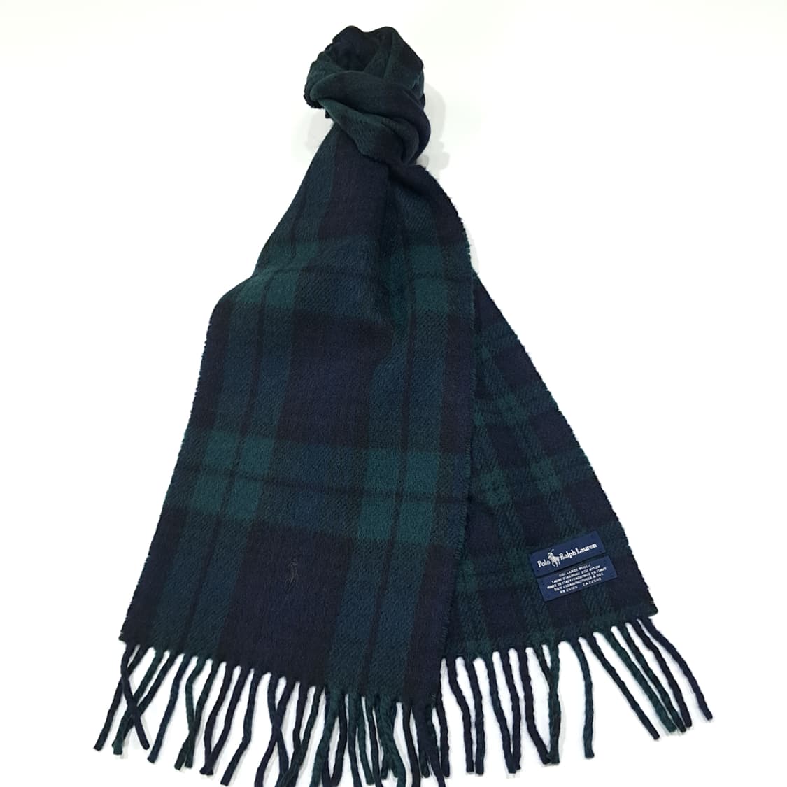 MX546 폴로 00s 이태리판 램스울 블랙워치 네이비 머플러 목도리 상품이미지2