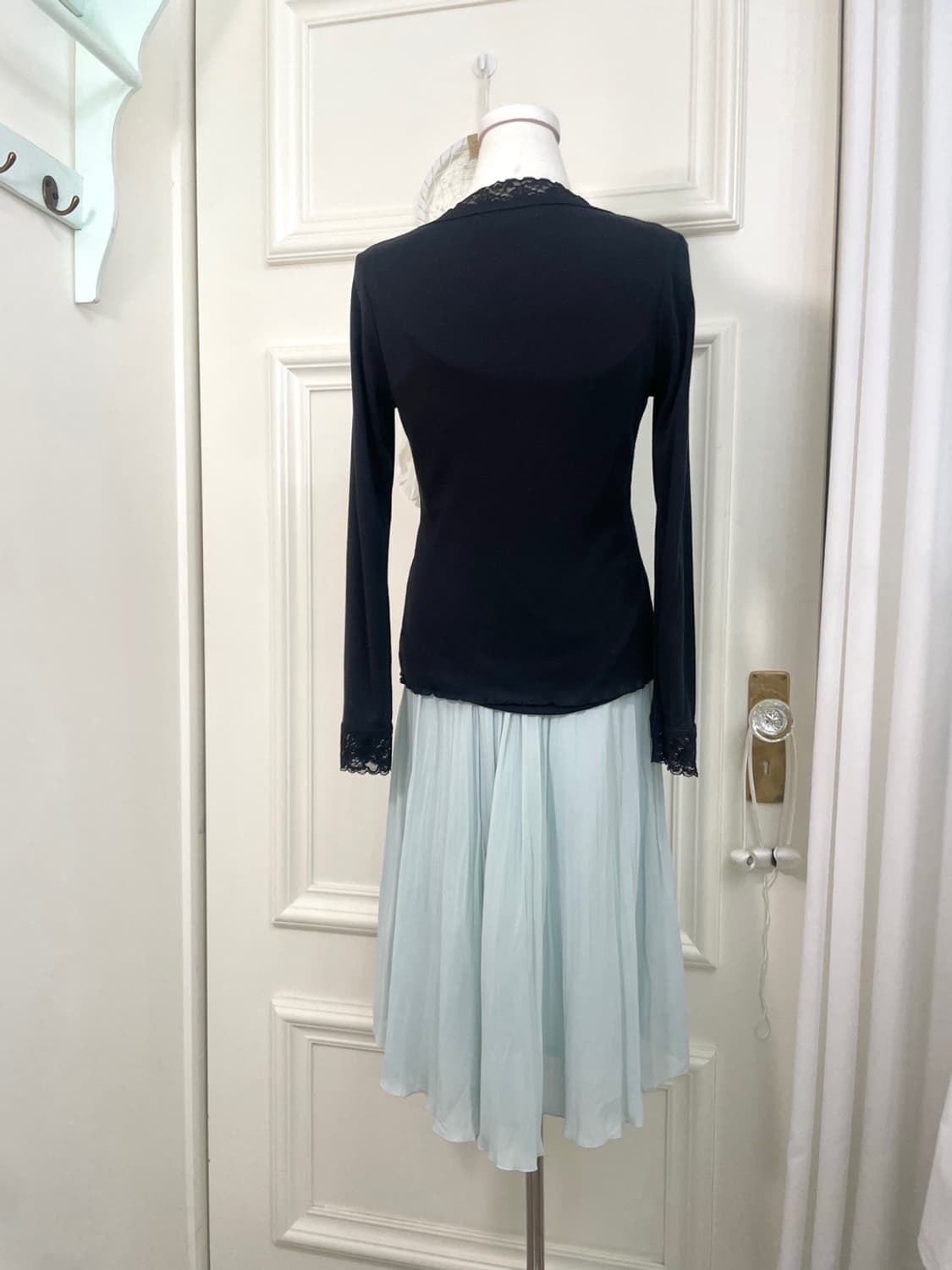 sheer mint pleats pure skirt(size-38) 상품이미지8