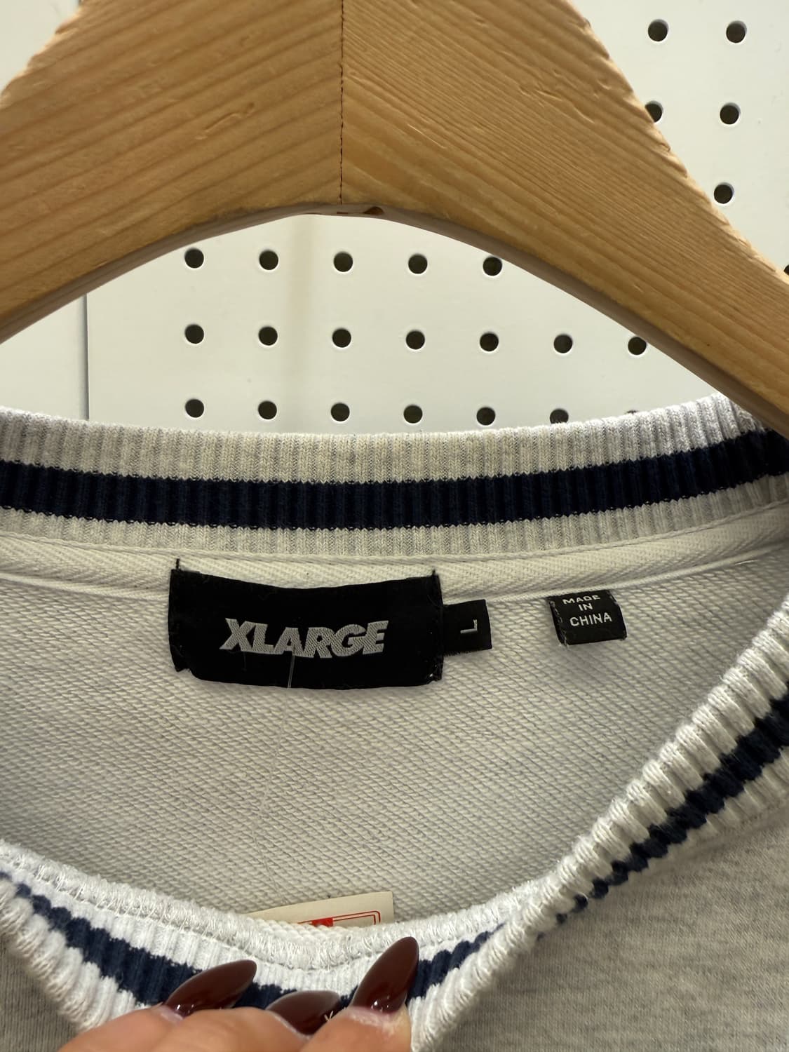 빈티지 엑스라지 배색 크루넥 스웻셔츠 U1444 상품이미지5