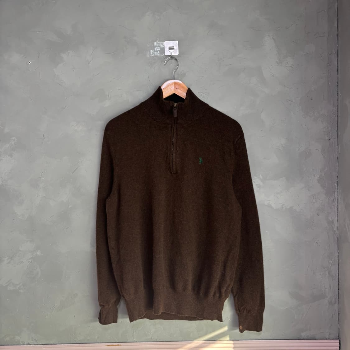 폴로 랄프로렌 울 니트 반집업 브라운 상품이미지1
