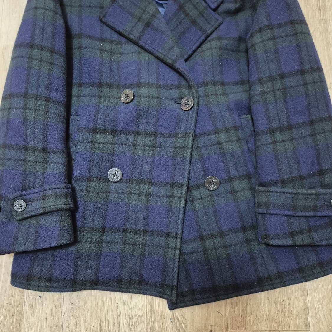 유앤엘씨 남성 울 체크 더플코트  상품이미지3