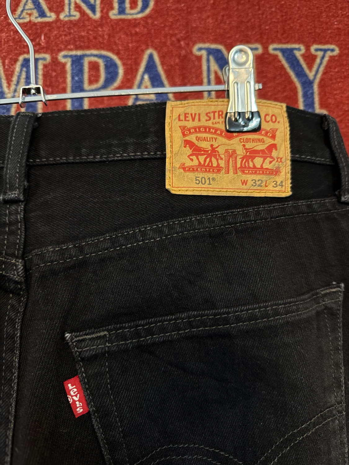 리바이스 501 흑청 32/34 버튼플라이 상품이미지1