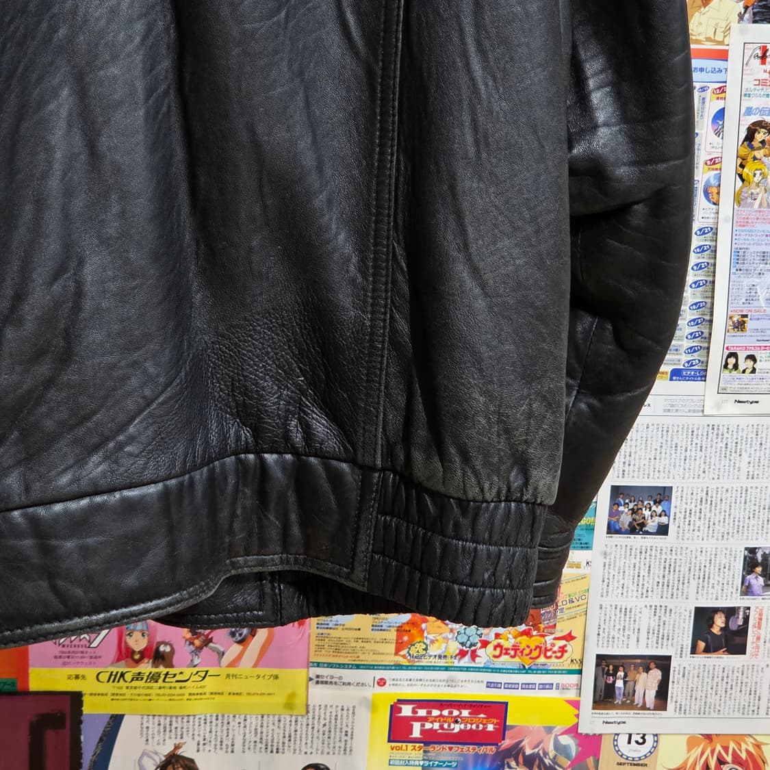 빈티지 양가죽 투포켓 블랙 봄버 상품이미지7