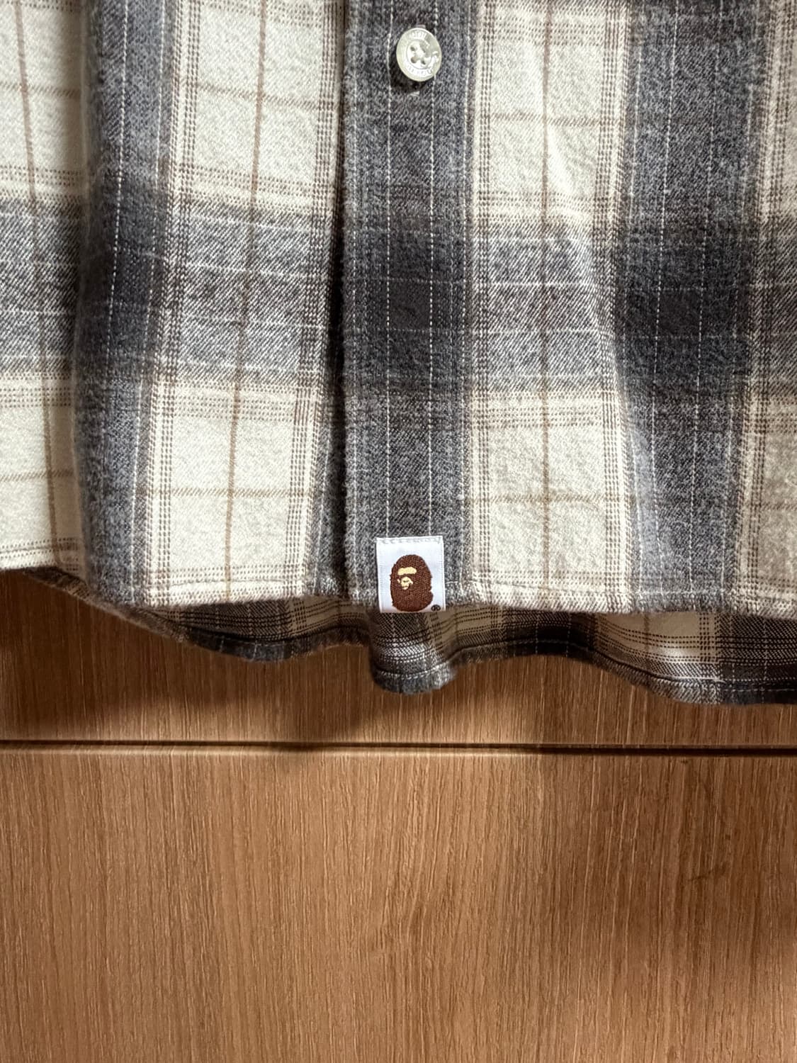 [XL] 베이프 에이프 헤드 원 포인트 플란넬 체크 셔츠 상품이미지4