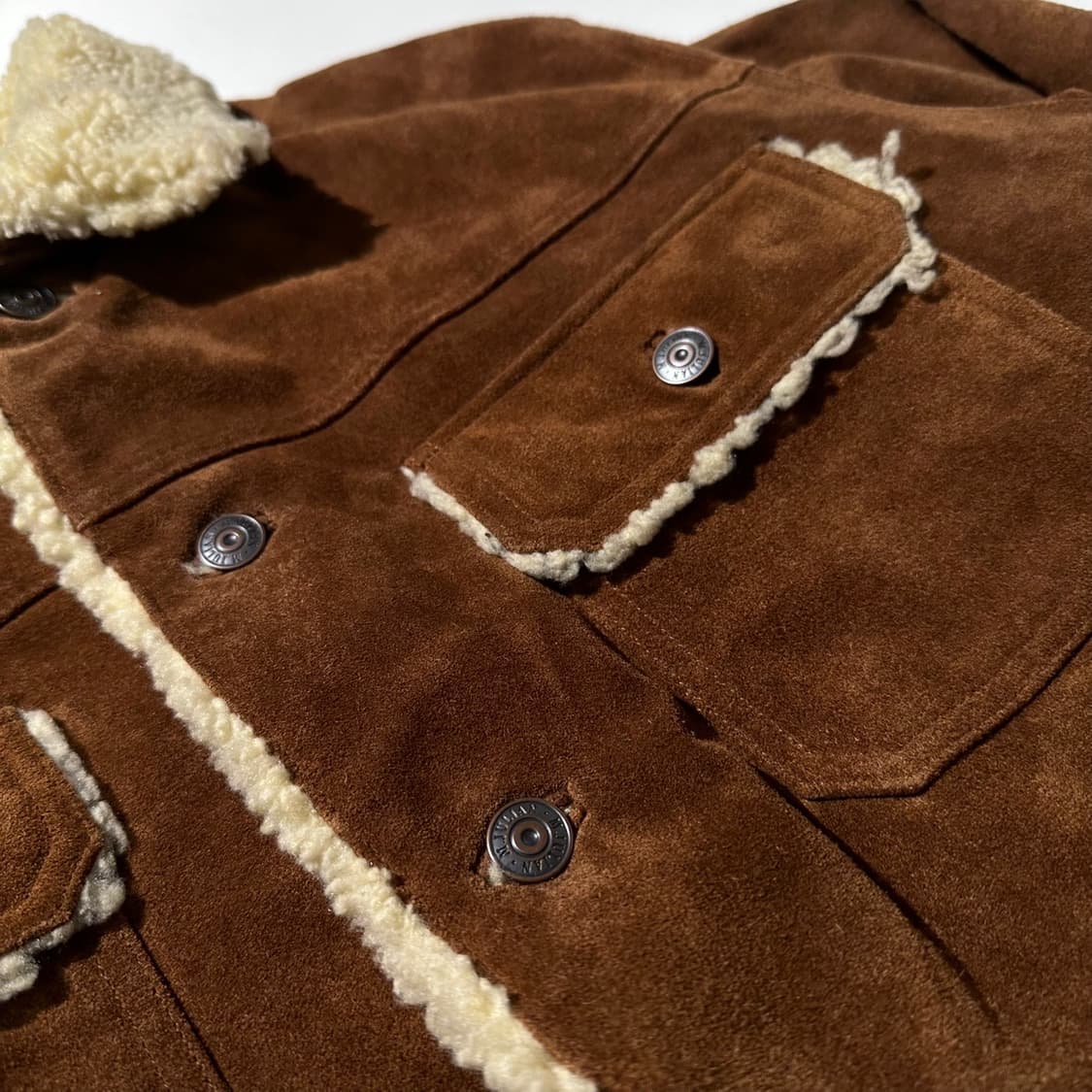 윌슨 레더 스웨이드 시어링 무스탕 트러커 자켓 상품이미지5