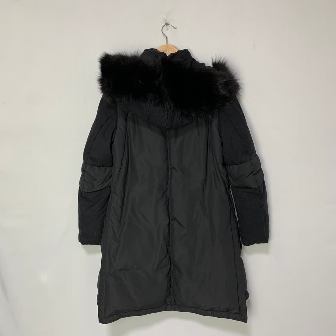 한섬 타임 빈티지 폭스 퍼 후드 롱 패딩 점퍼 여성 85 사이즈 상품이미지8