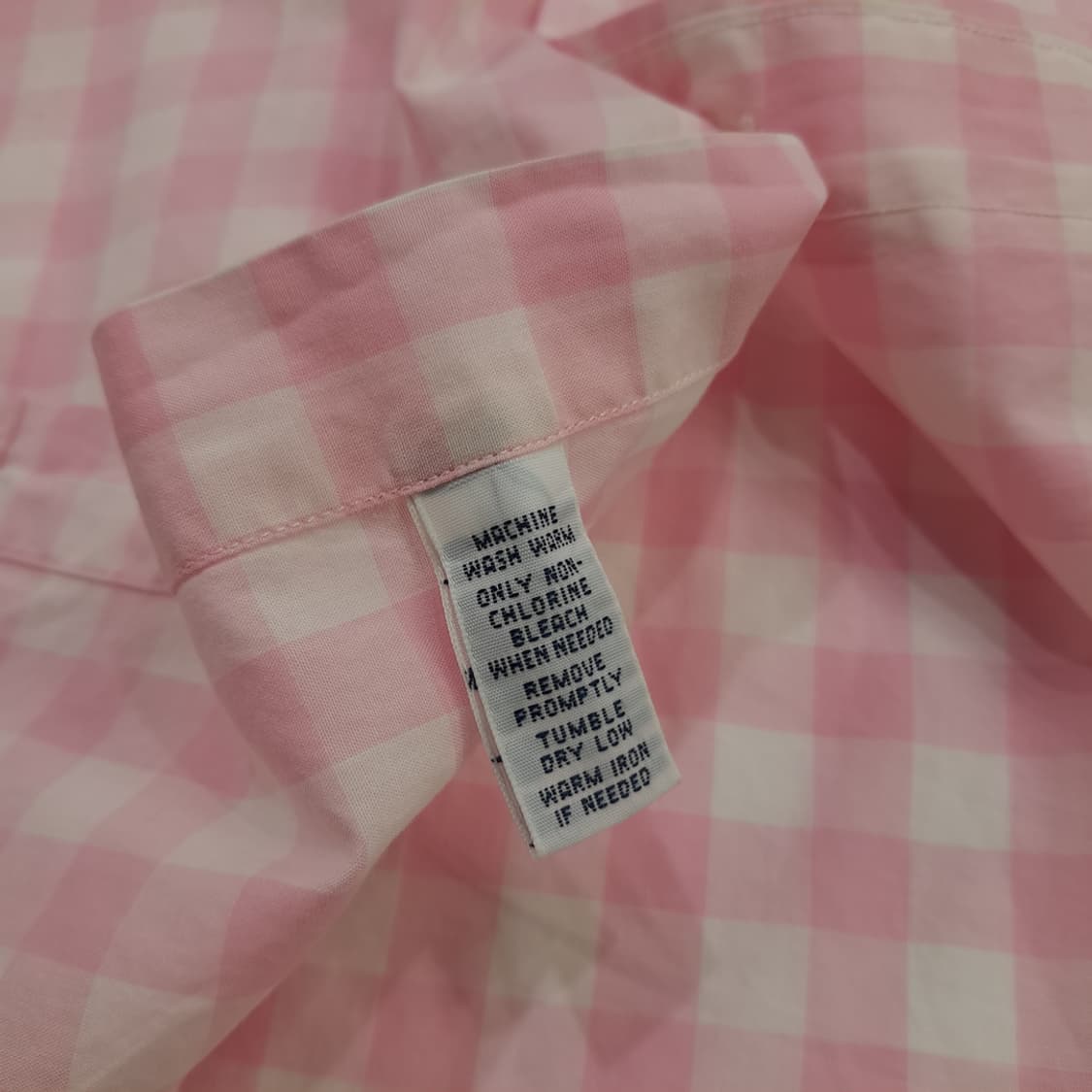 Co559 XL 폴로 랄프로렌 핑크화이트 깅엄체크 반팔 셔츠 남방 상품이미지5