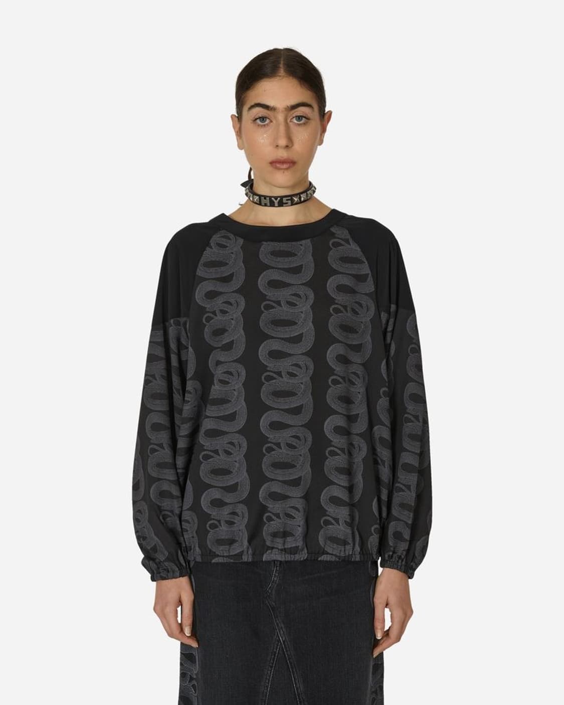 Hysteric glamour - 스네이크 루프 패턴 롱슬리브 탑 상품이미지3