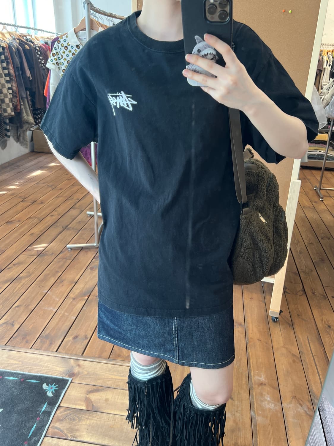 스투시 베이직 블랙 반팔  상품이미지5