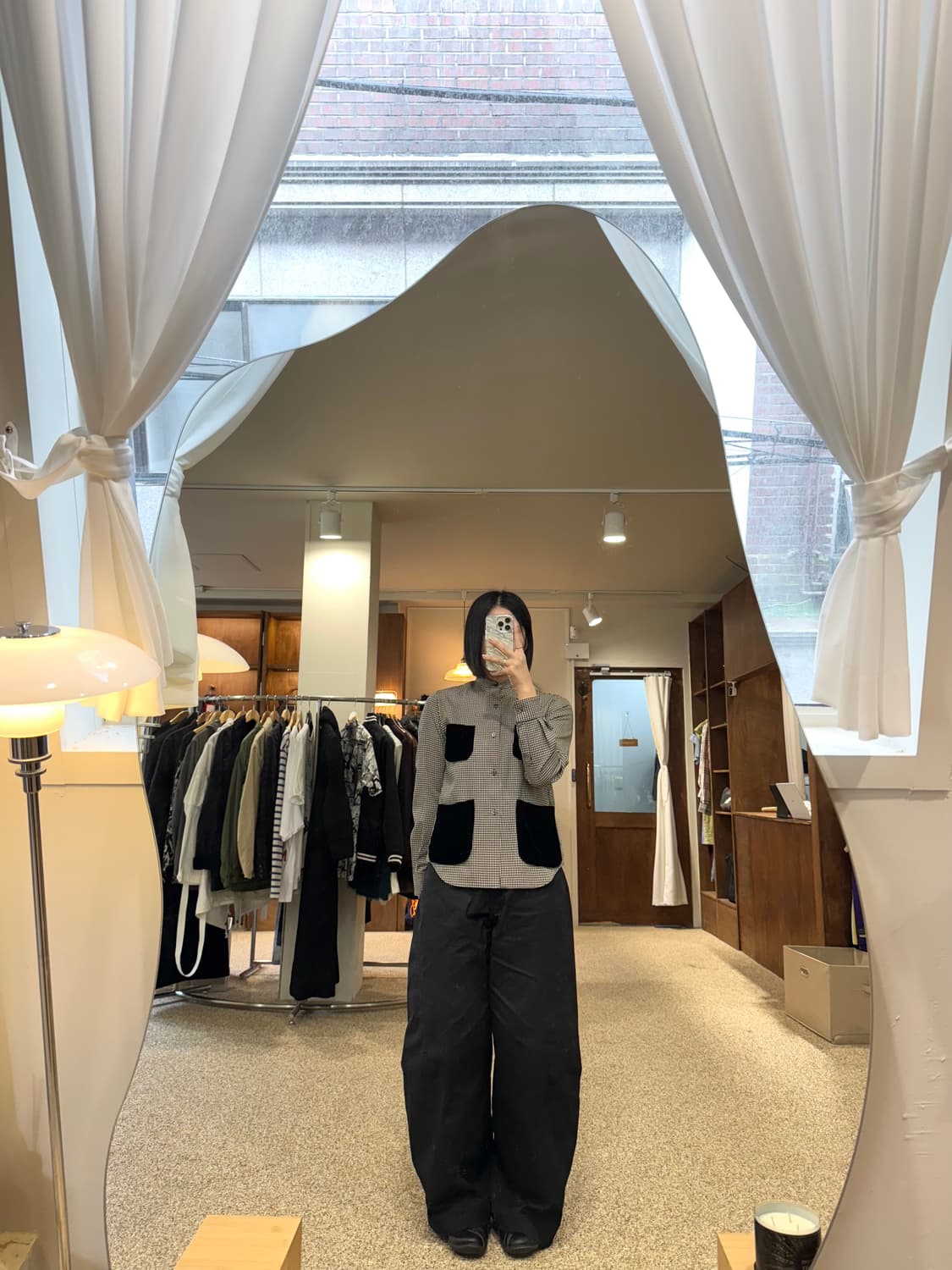 꼼데가르송 깅엄 체크 멀티 포켓 셔츠 상품이미지5