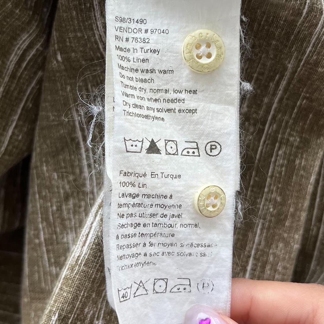 팀버랜드 카키 베이지 오버사이즈 리넨 셔츠 상품이미지7