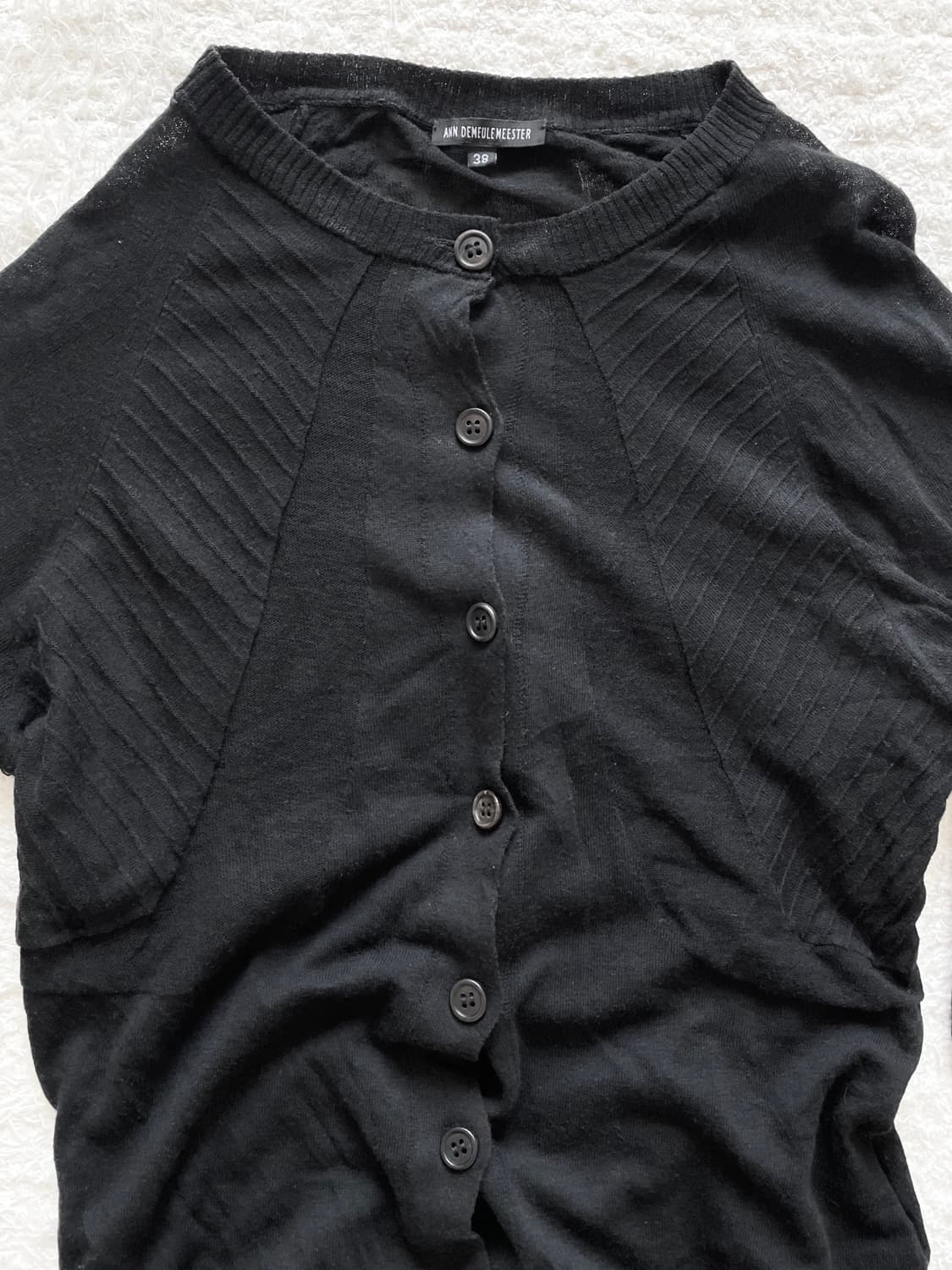 블랙 립 패널 린넨 가디건 상품이미지2