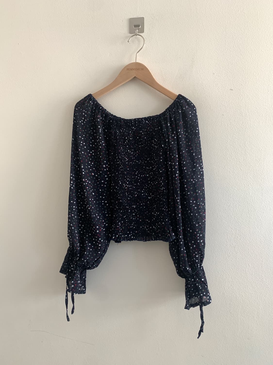 Dot navy shirts blouse 상품이미지1