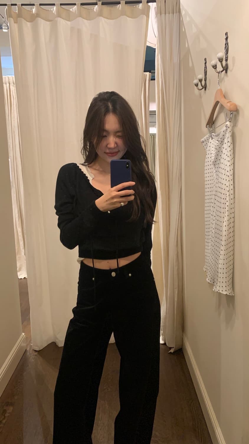 타낫 coduroy straight wide pants 블랙 s 상품이미지1