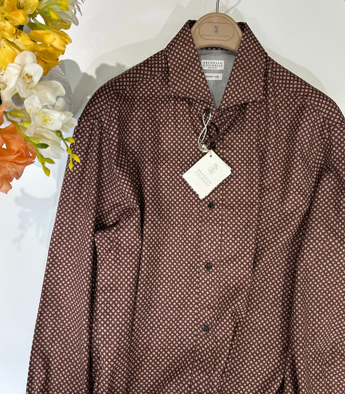 브루넬로 쿠치넬리 브라운 코튼 셔츠 XL 상품이미지1
