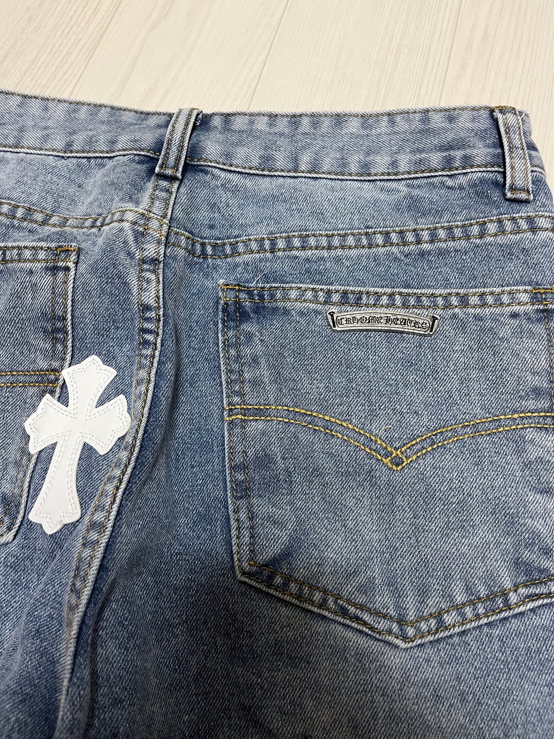 크롬하츠 스타일 크로스 패치 데님 🔥 상품이미지4