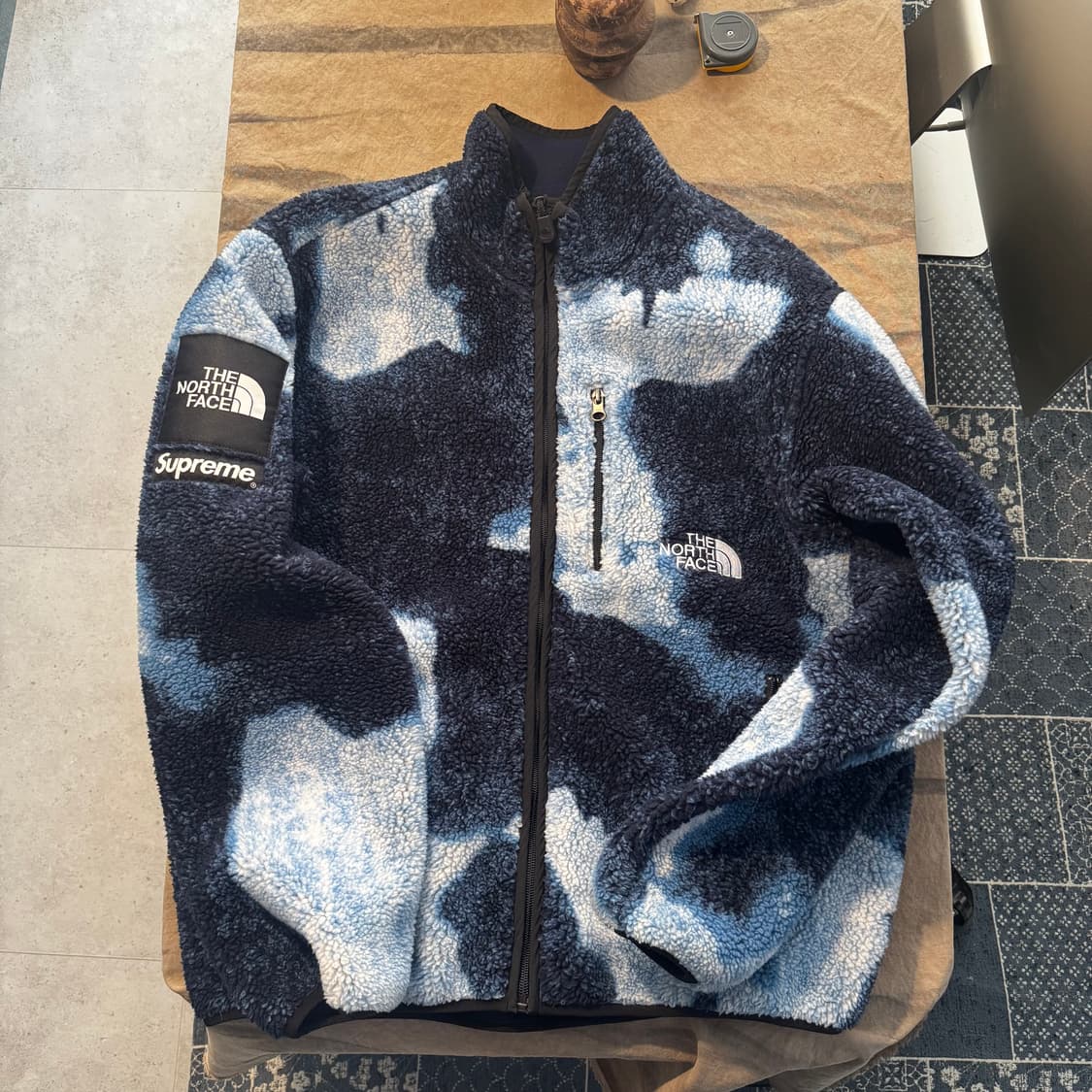 (M) 슈프림 노스페이스 블리치드 데님 플리스 자켓 상품이미지1