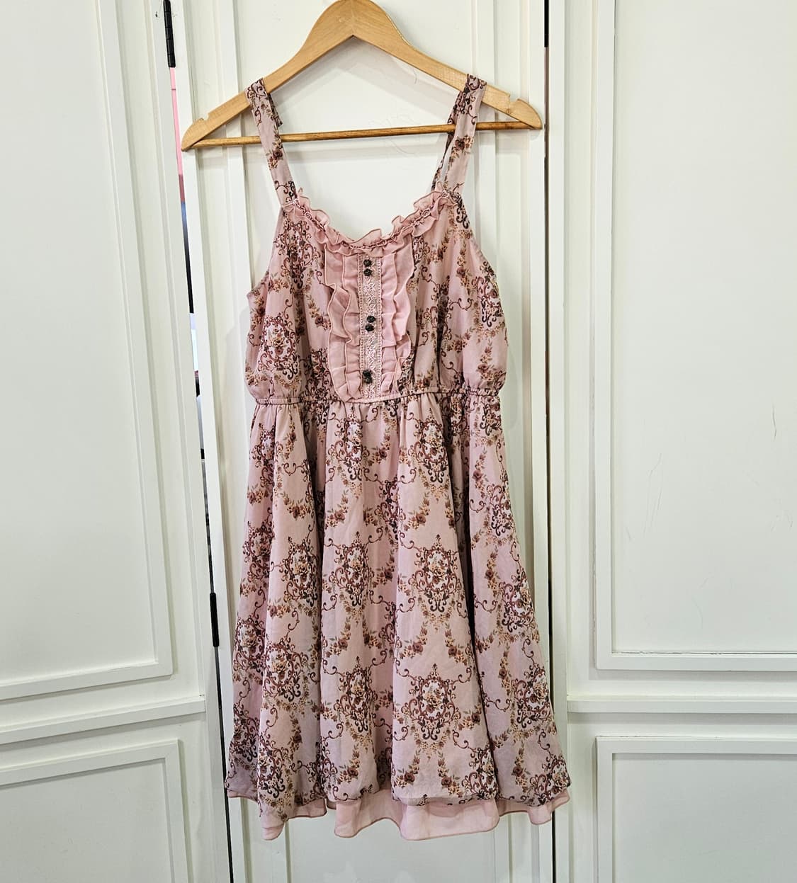 (Axes Femme) 앤틱 로즈 프레임 핑크 원피스 상품이미지1