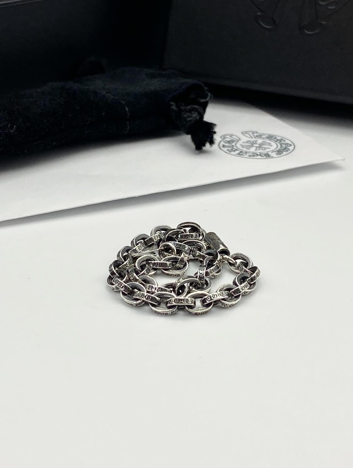 [OS] 크롬하츠 페이퍼 체인 브레이슬릿 팔찌 7인치 실버 상품이미지4