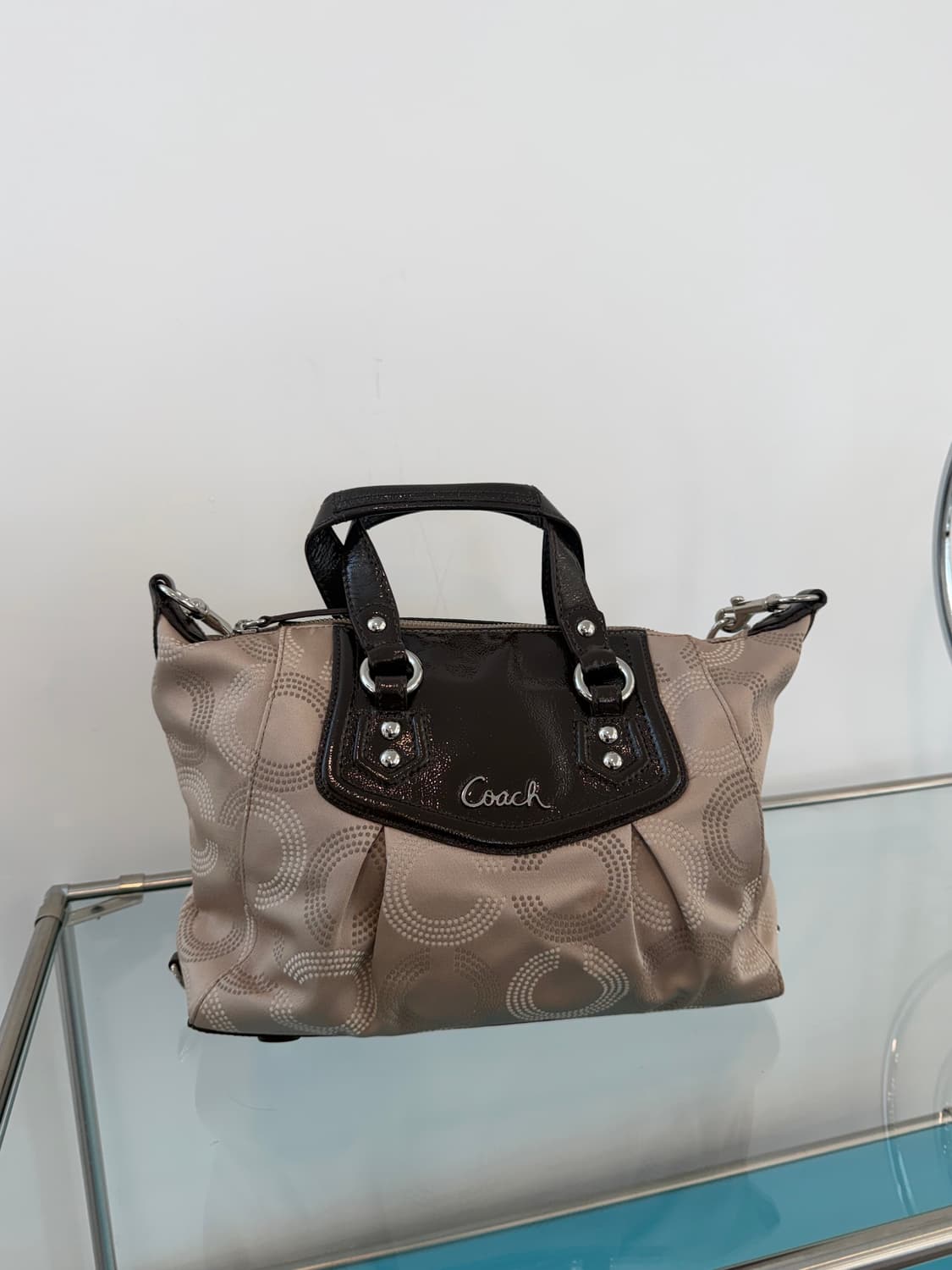 S급 Coach Ashley Dotted Op Art Satchel 상품이미지3