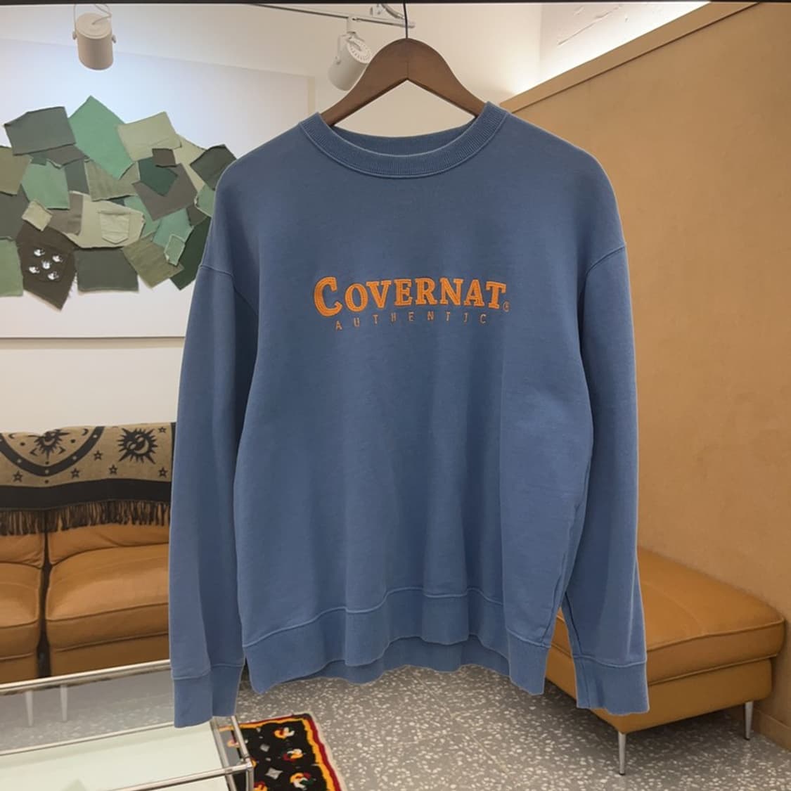 커버낫 올드스쿨 레트로 어센틱 로고 오렌지블루 맨투맨 L C06822 상품이미지3