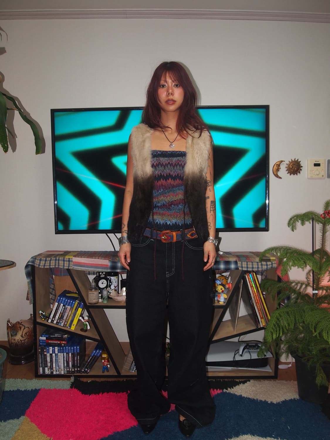 빈티지 로프 퍼 베스트 상품이미지3