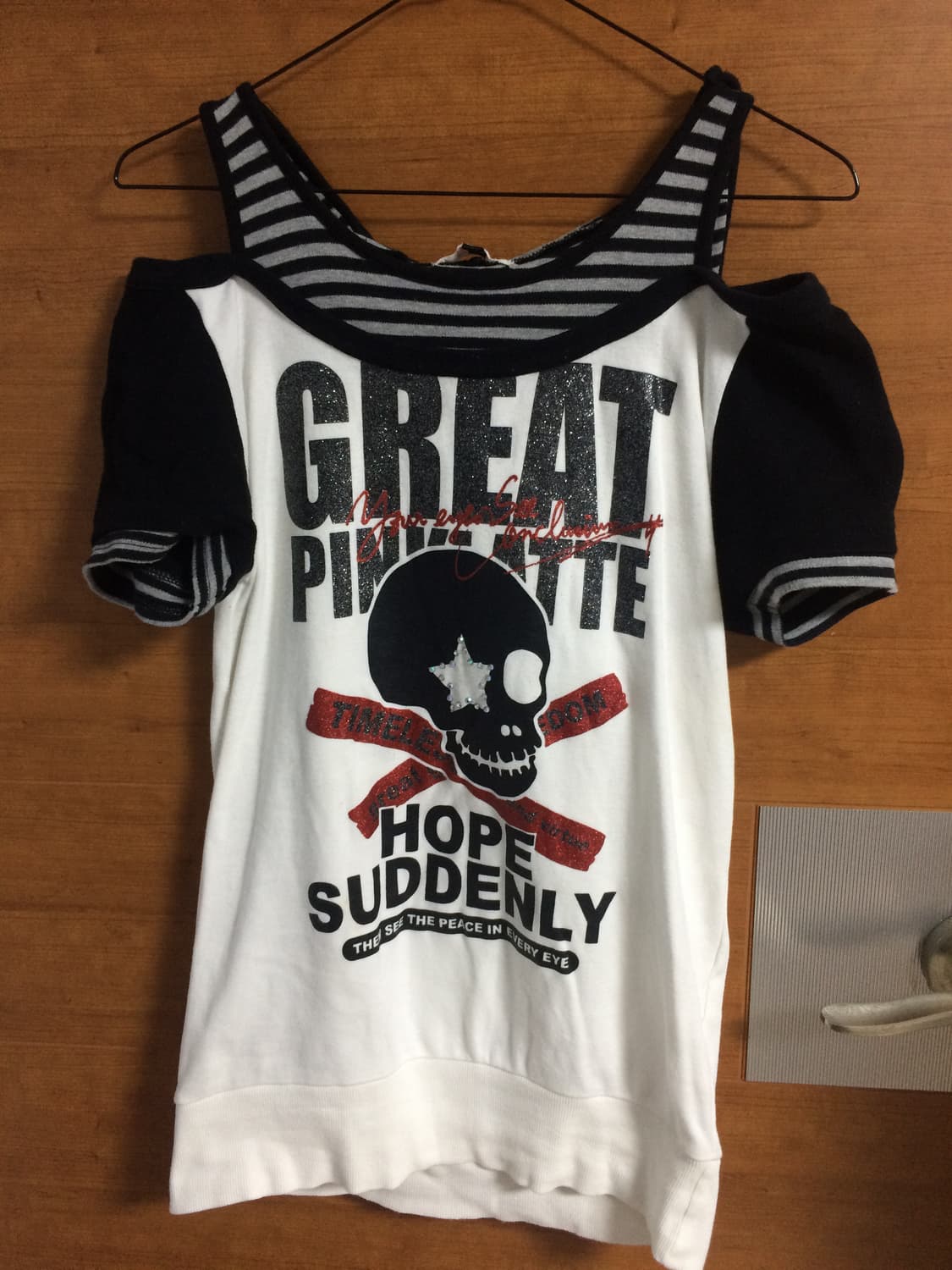 펑크 y2k 레이어드 후드 반팔 상품이미지1