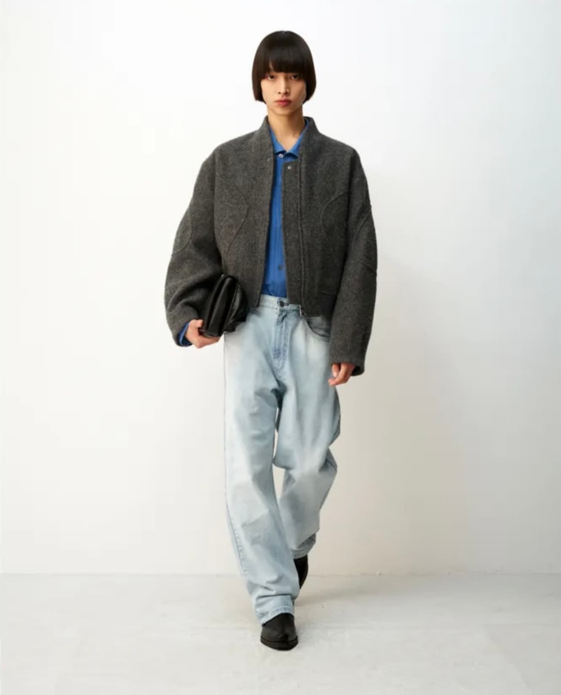 [L] 쿠어 인터널 바인딩 숄 카라 점퍼 상품이미지2