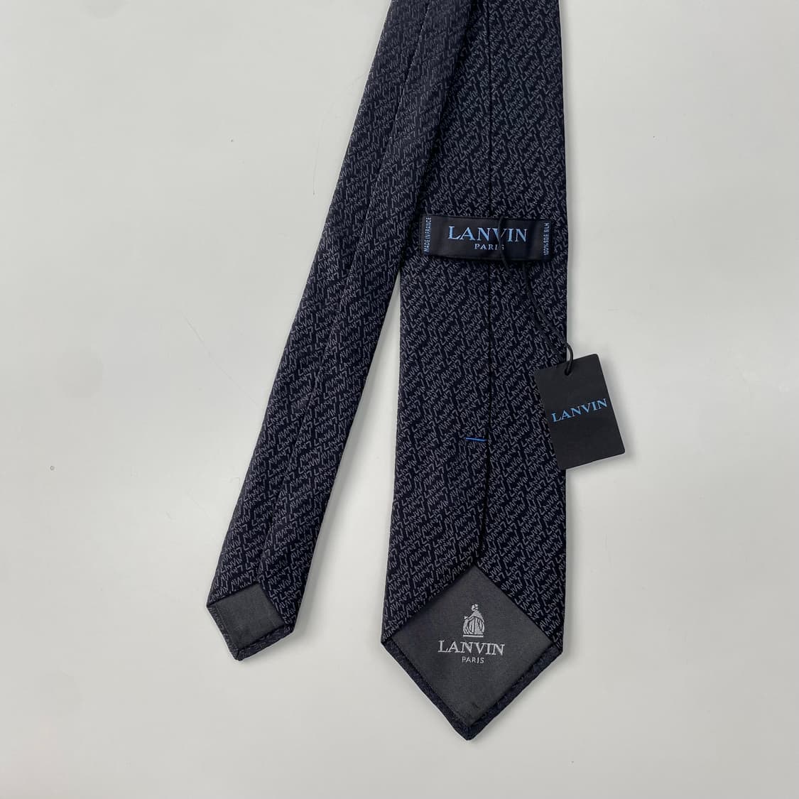 (택 달린새상품) 랑방 정품 명품 블랙넥타이 (LANVIN) 8.1cm 상품이미지2