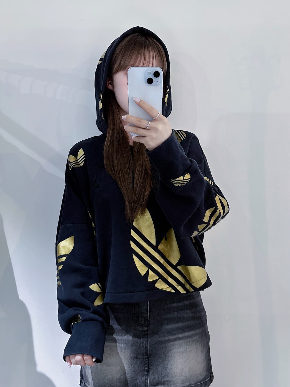 아디다스 모노그램 크롭 후드 상품이미지1