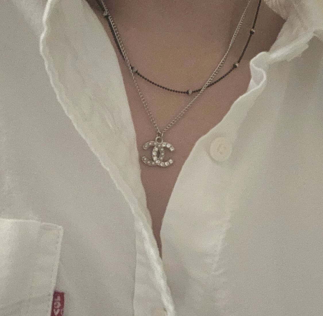 샤넬 하프 CC로고 빈티지 업사이클링 목걸이 상품이미지1