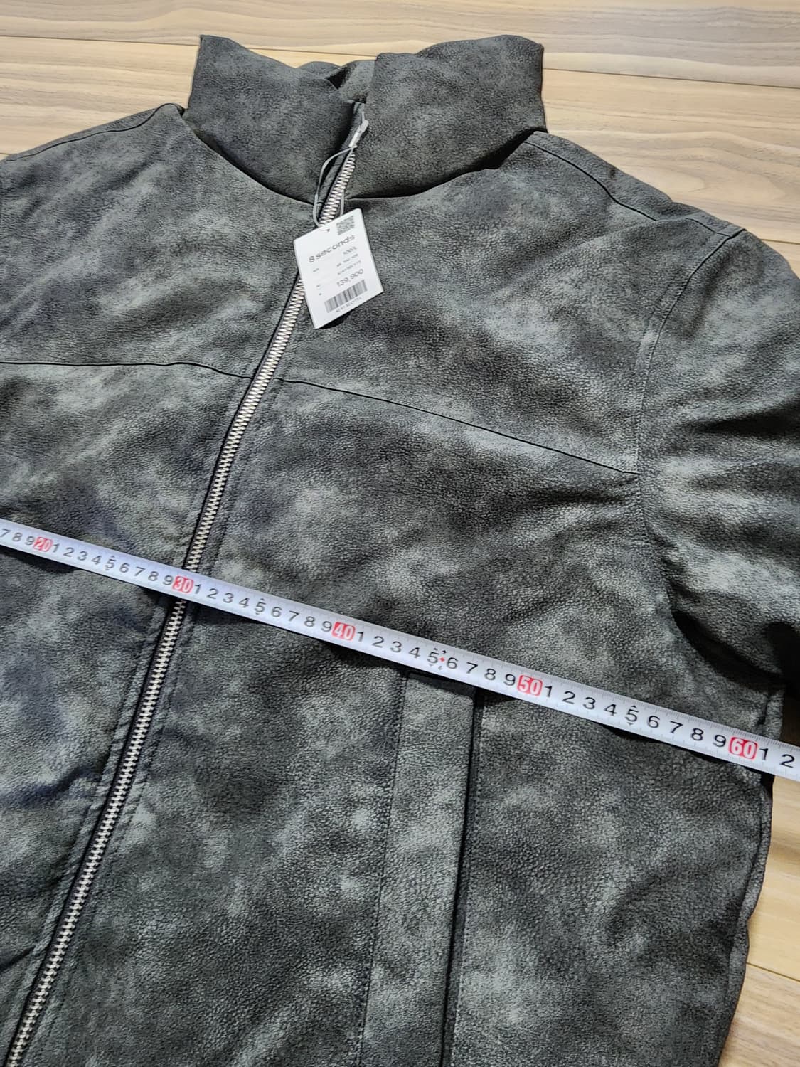 에잇세컨즈가죽패딩점퍼L그레이 상품이미지8