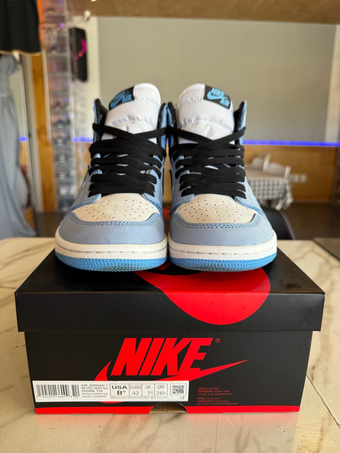 조던1 레트로 하이 OG 유니버시티 블루 265 팝니다 상품이미지2