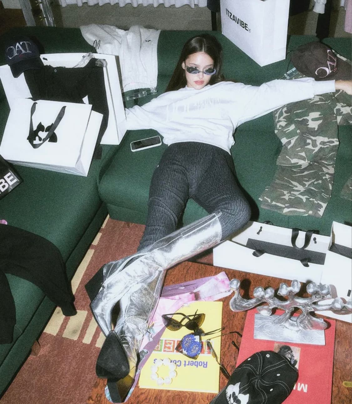 잇자바이브 레이어드 차콜 부츠컷 팬츠 상품이미지1