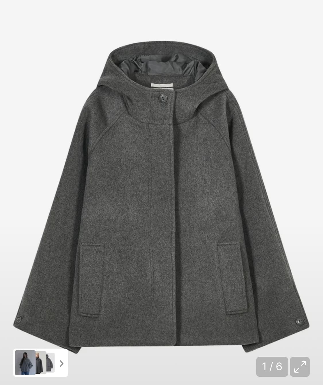 타입서비스 후드 하프코트 그레이 상품이미지1