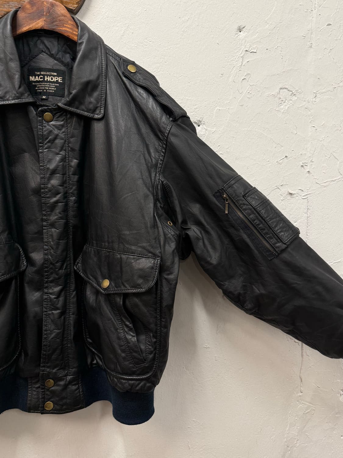 MAC HOPE G-1 Leather Bomber Jacket 상품이미지3