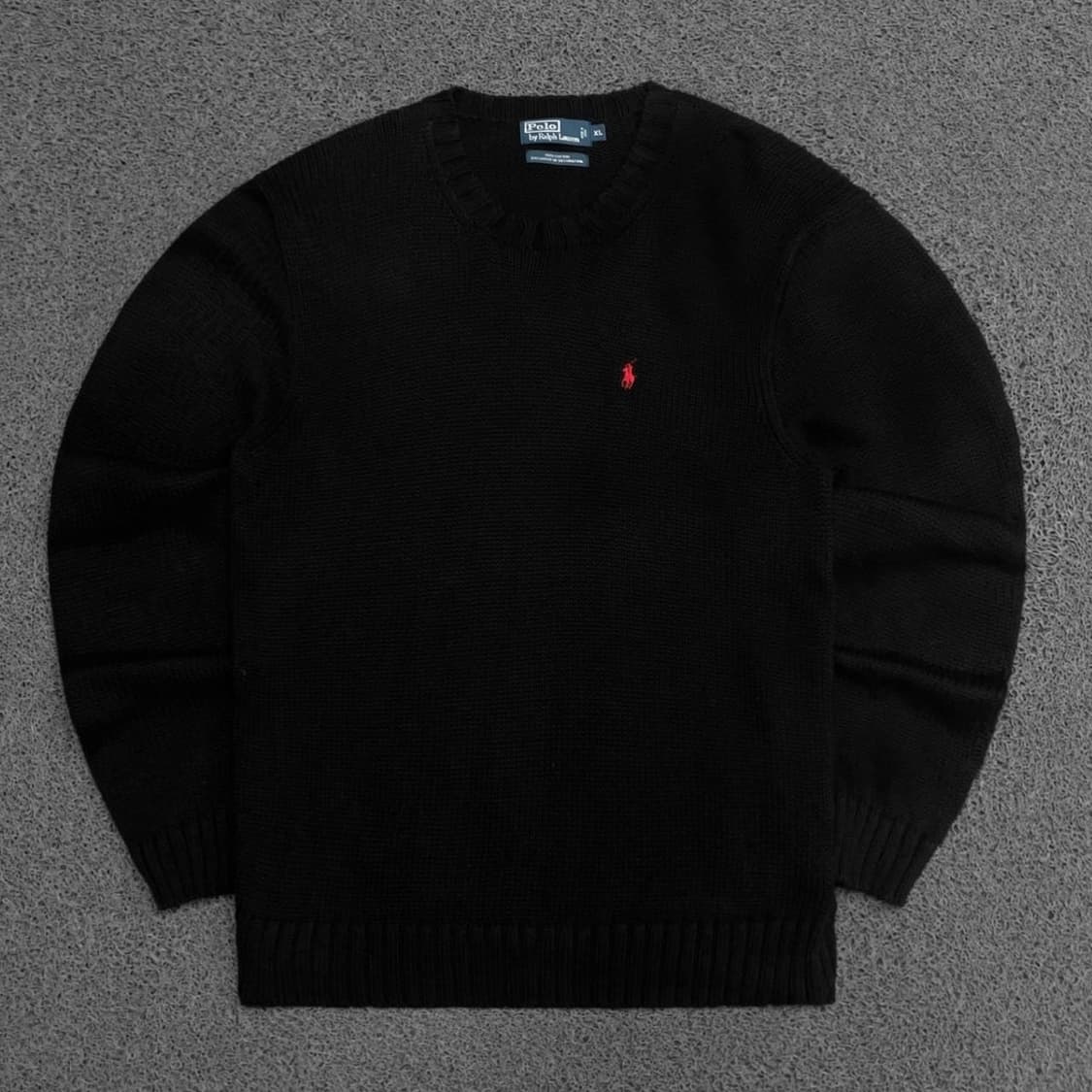 Polo  폴로 랄프로렌 자수 블랙 코튼 라운드 니트 상품이미지1
