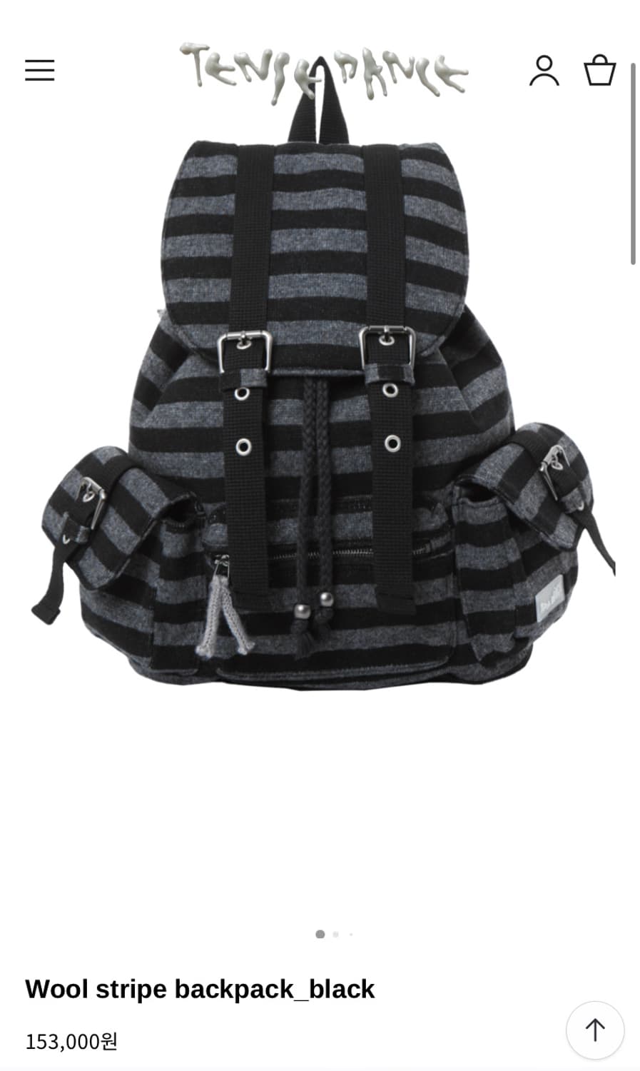 탠스댄스 백팩 Wool stripe backpack_black 판매 상품이미지1