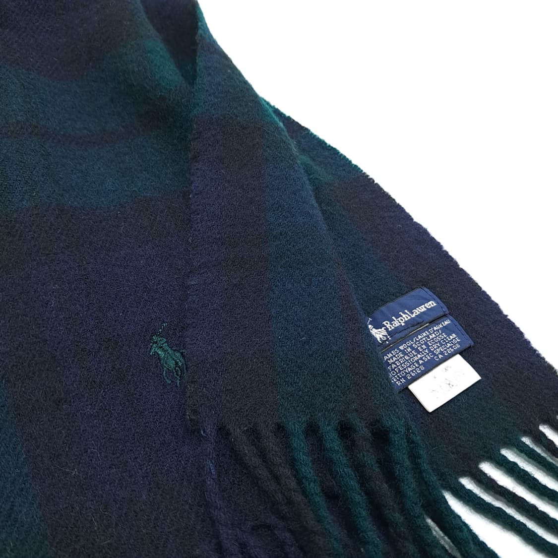 MX347 폴로 랄프로렌 블랙워치 타탄체크 램스울 목도리 머플러 상품이미지5