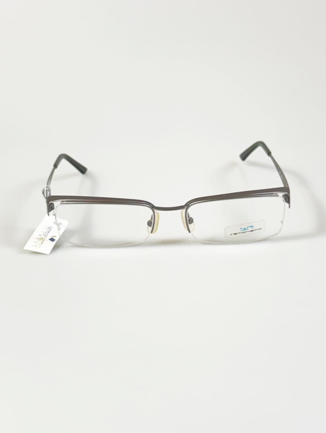 SEMONEMO 그레이 메탈 반무테 스퀘어 빈티지 안경 상품이미지2