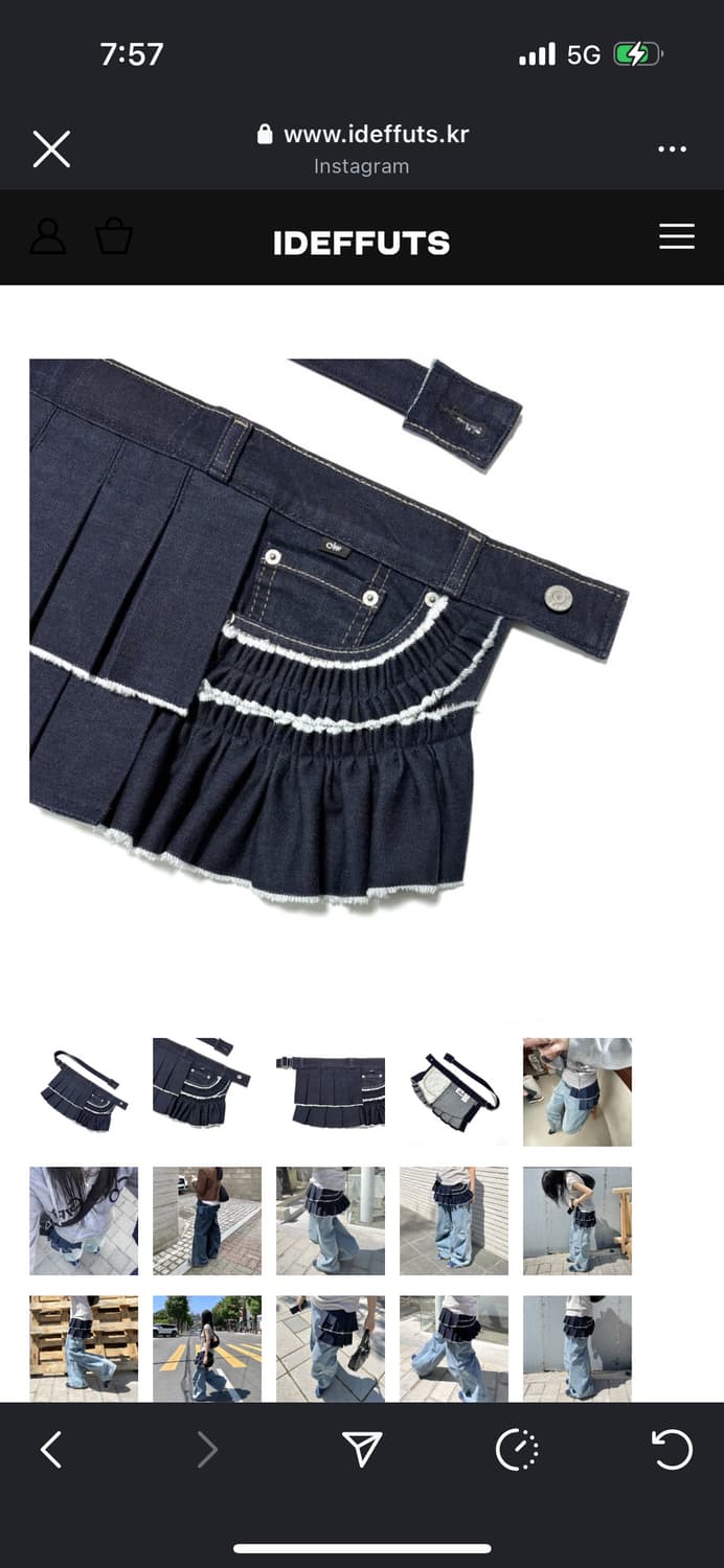 Ideffuts levis remade frill belt (denim) 상품이미지3