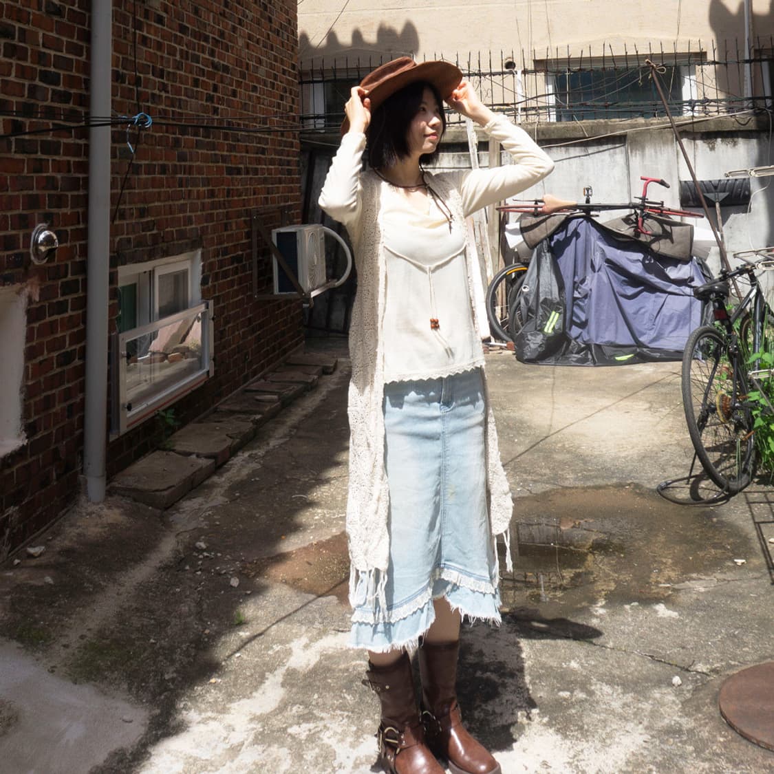 크림 레이스 긴팔 티셔츠 상품이미지8