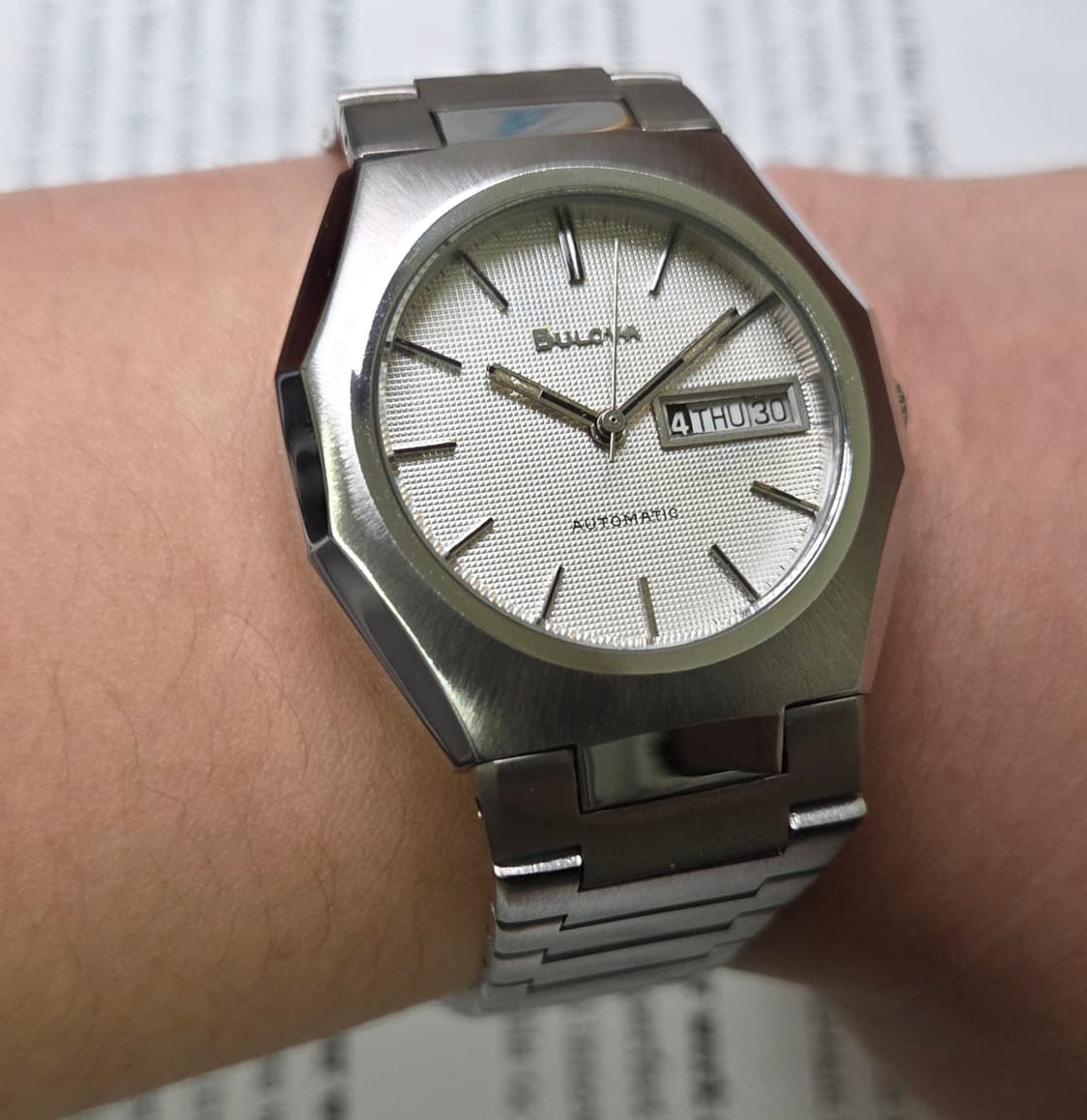 빈티지 부로바 옥타 오리지널 와플판 데이데이트 오토매틱 뻐뻐시 브슬 ve 상품이미지10