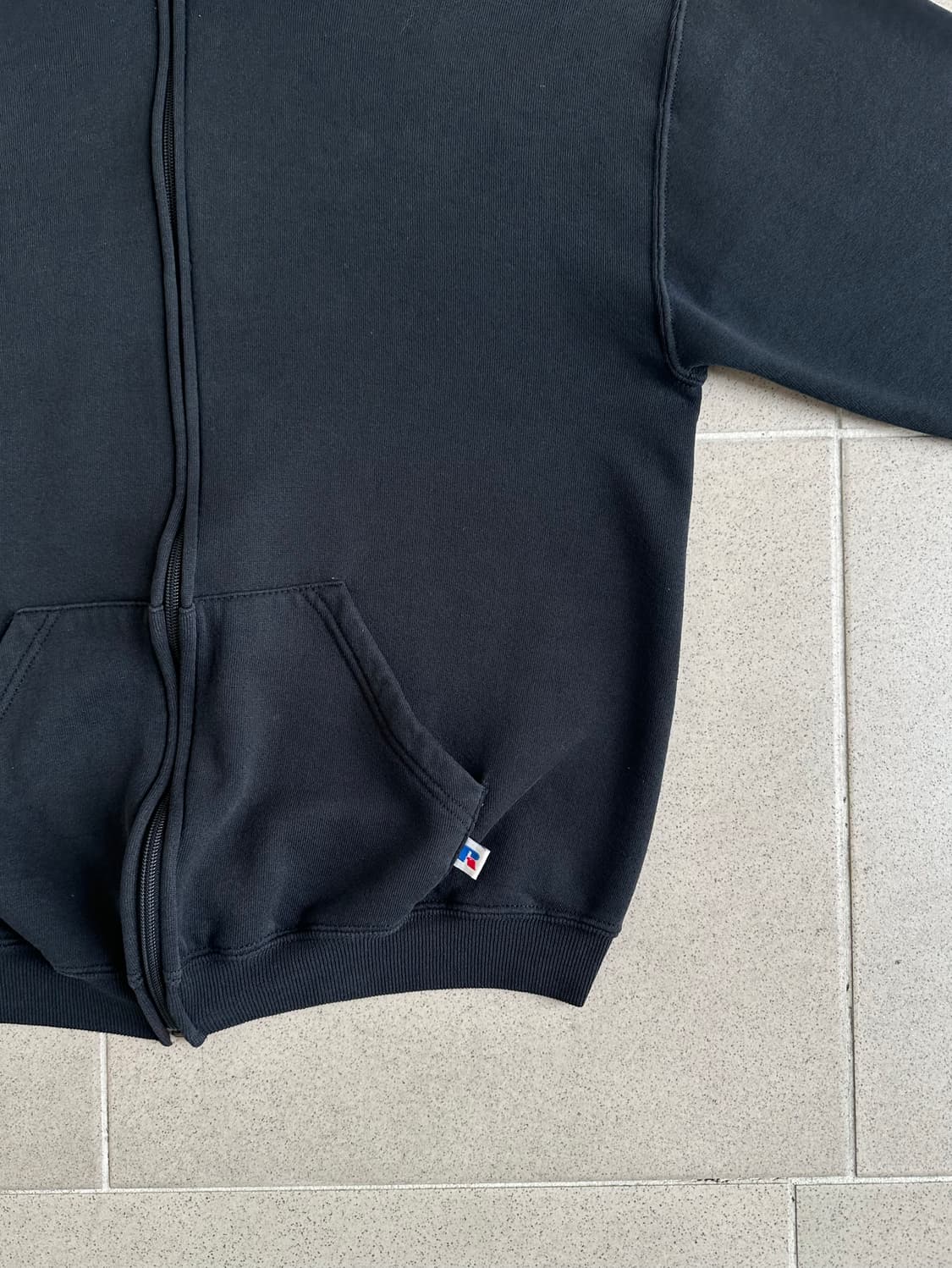 90s 빈티지 러셀 후드집업 블랙 M 상품이미지3