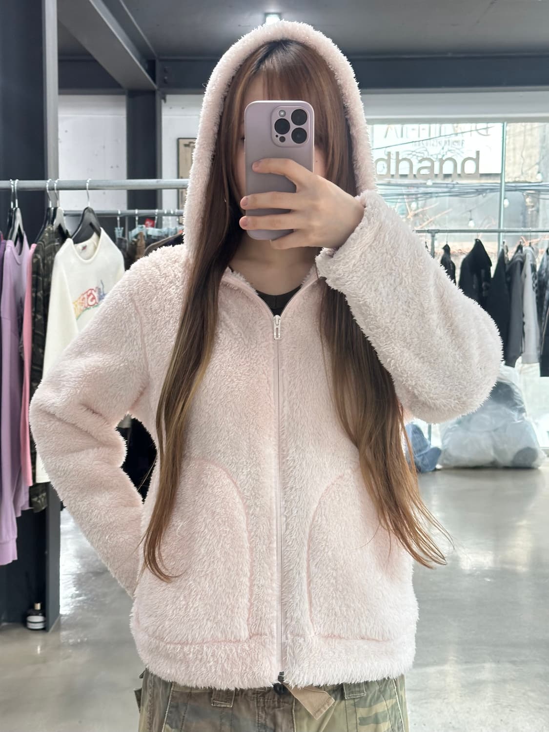 아디다스 플리스 후드집업 딸기우유 상품이미지4