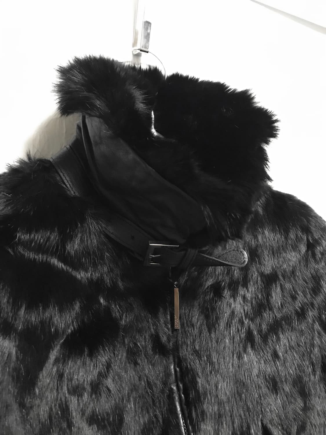 택포•빈티지 래빗퍼 양가죽 넥 버클 하이넥 레더 퍼자켓 상품이미지5